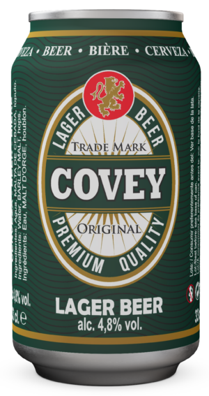 Cerveza Covey 4,8% lager española para exportación internacional
