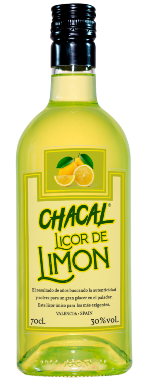 Licor de limón Chacal español para exportación internacional