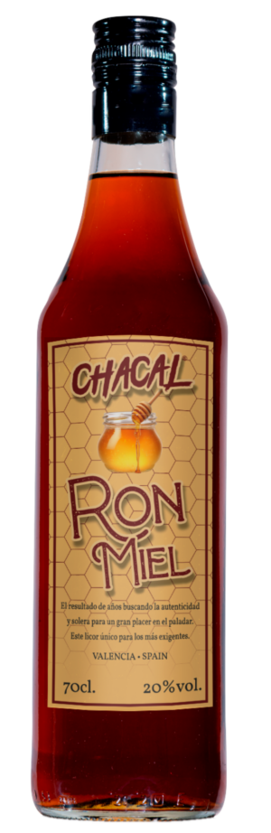 Ron miel Chacal español para exportación internacional